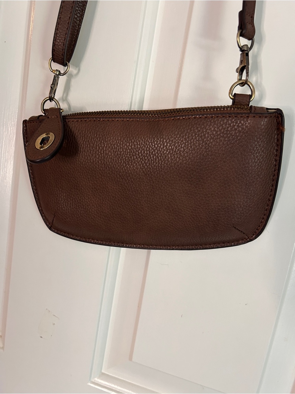 Joy Susan Mini Crossbody Wristlet clutch purse brown